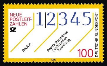 Sondermarke Neue Postleitzahlen 1993