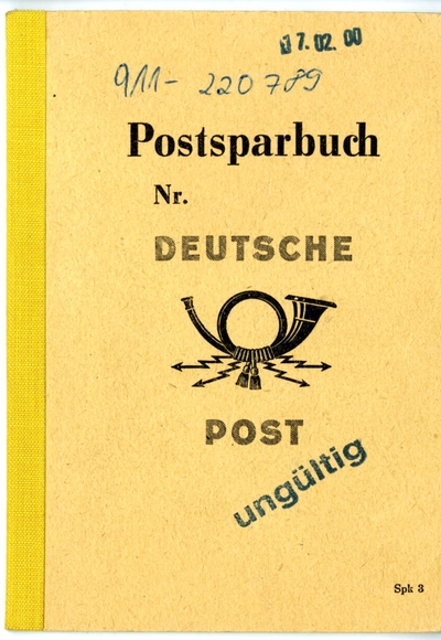 Postsparbuch der Deutsche Post Postbank der ehemaligen DDR