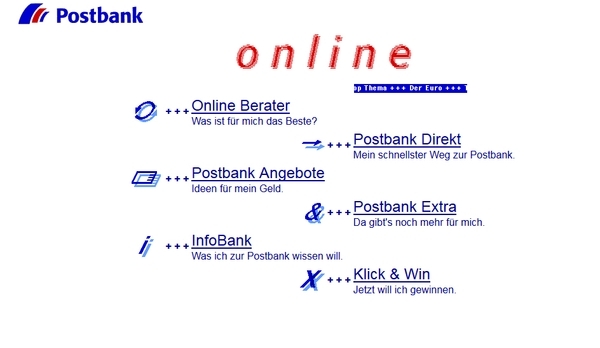 Leitseite Postbank 1996