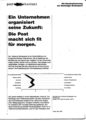 Faltblatt Neustrukturierung 1988